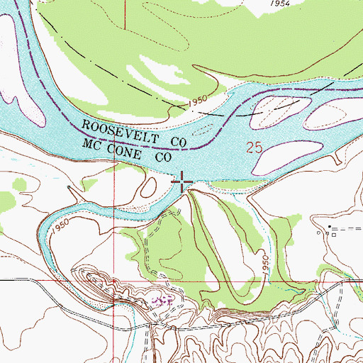 Topographic Map of Redwater River, MT