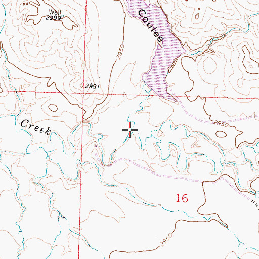 Topographic Map of Regnal Coulee, MT