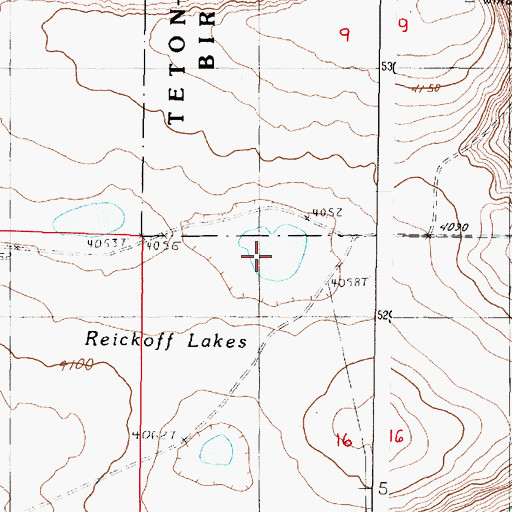 Topographic Map of Reickoff Lakes, MT