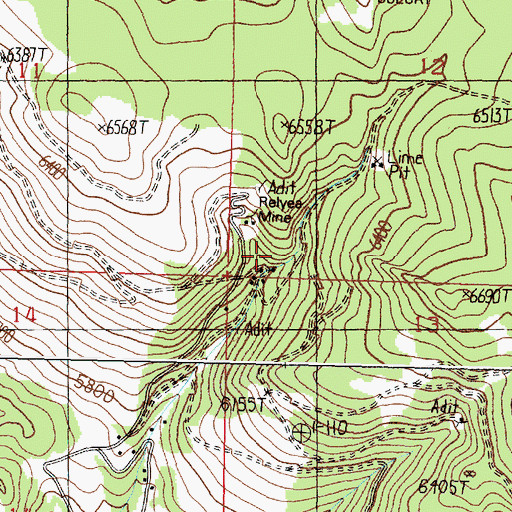 Topographic Map of Relyea Mine, MT