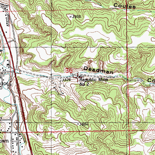 Topographic Map of Republic Mine Number 2, MT