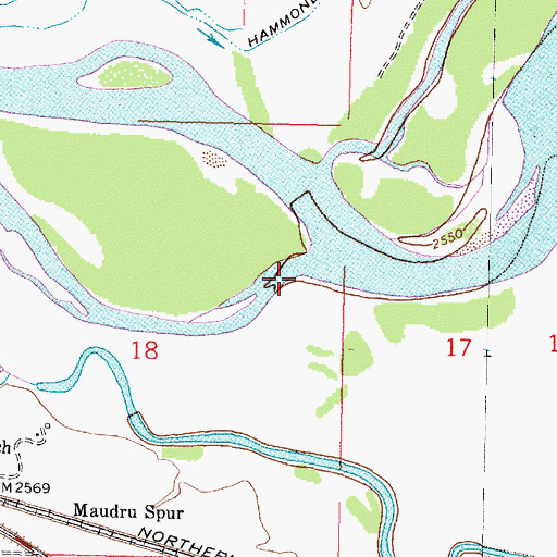 Topographic Map of Reservation Creek, MT