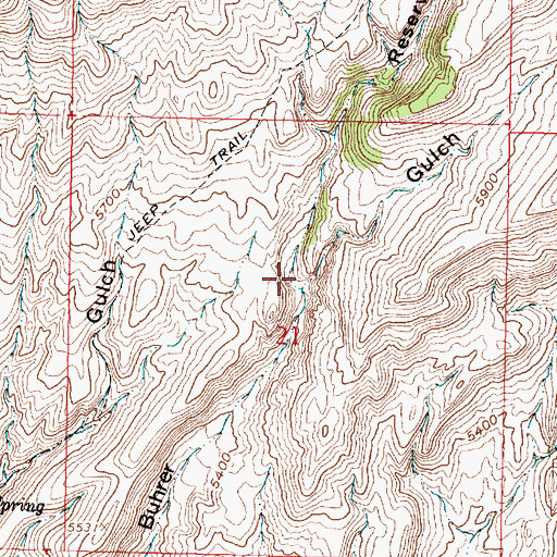 Topographic Map of Reservoir Gulch, MT