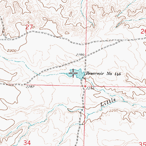Topographic Map of Reservoir Number One Hundred Forty-five, MT