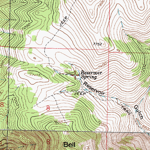 Topographic Map of Reservoir Spring, MT