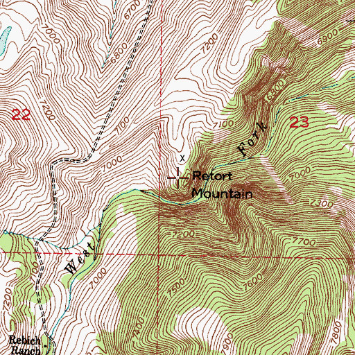 Topographic Map of Retort Mountain, MT