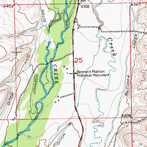 Topographic Map of Jorgen Elesius Madson Historical Marker, MT
