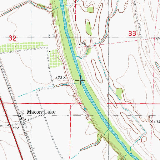 Topographic Map of Macon Lake, AR