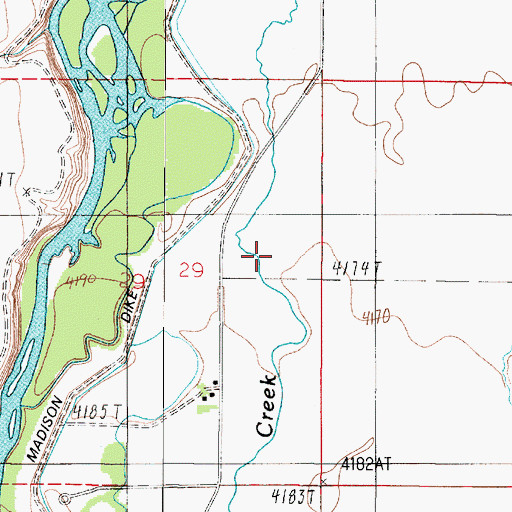 Topographic Map of Rice Ranch, MT