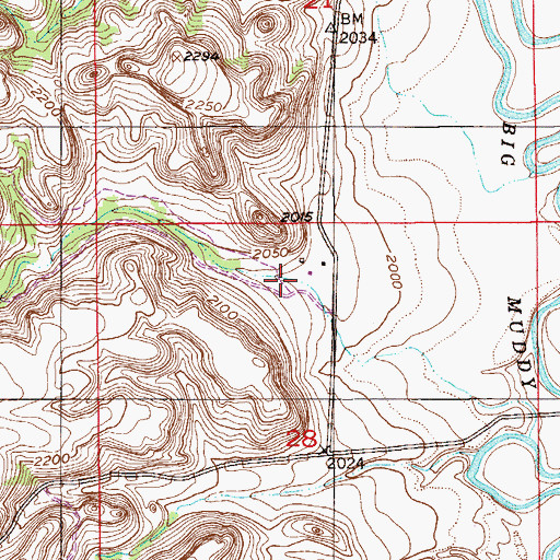 Topographic Map of Richardson Coulee, MT