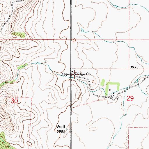 Topographic Map of Ridge Church, MT