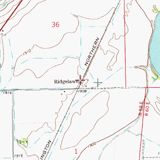 Topographic Map of Ridgelawn, MT