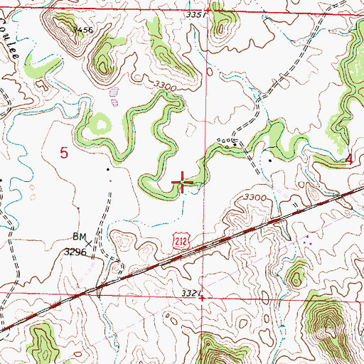 Topographic Map of Ridgewalker Creek, MT
