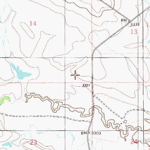 Topographic Map of Ridgeway, MT