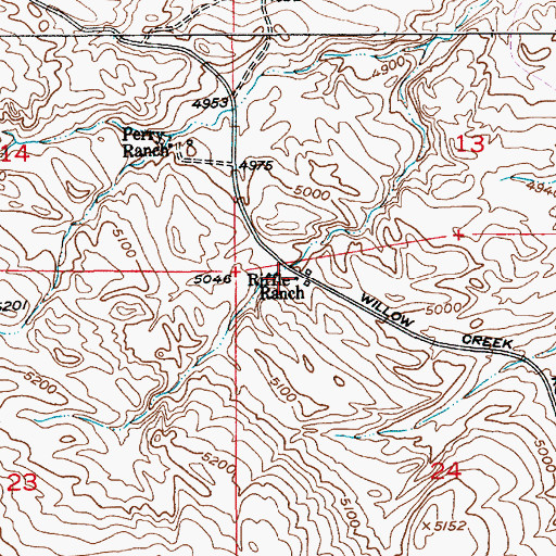 Topographic Map of Riffle Ranch, MT