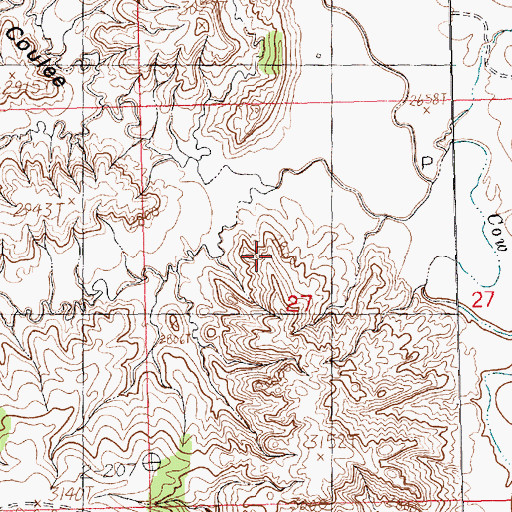 Topographic Map of Right Coulee, MT