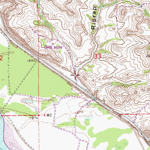 Topographic Map of Riprap Coulee, MT