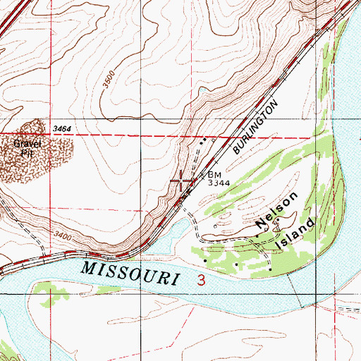 Topographic Map of Riverdale, MT