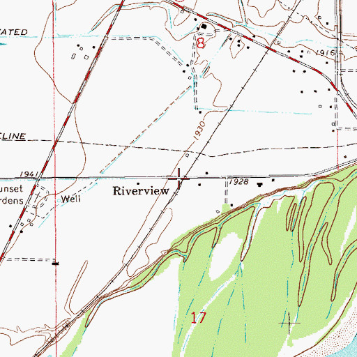 Topographic Map of Riverview, MT