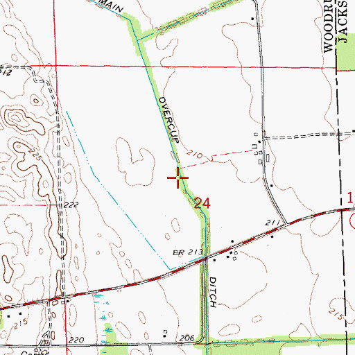 Topographic Map of Main Overcup Ditch, AR