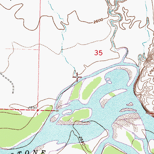 Topographic Map of Roach Coulee, MT