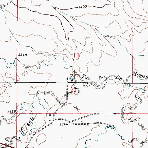 Topographic Map of Road Creek, MT
