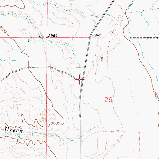 Topographic Map of Road Creek, MT