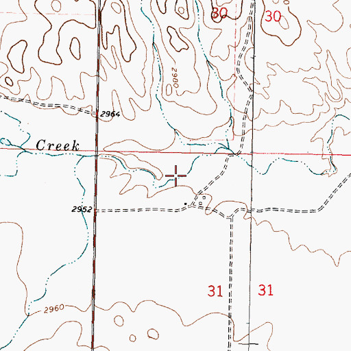 Topographic Map of Roanwood Valley, MT
