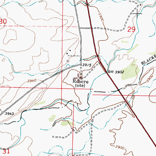 Topographic Map of Robere (historical), MT