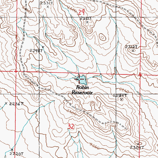 Topographic Map of Robin Reservoir, MT