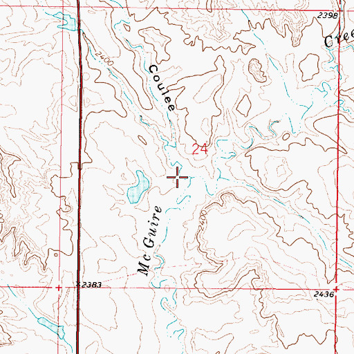 Topographic Map of Robinson Coulee, MT