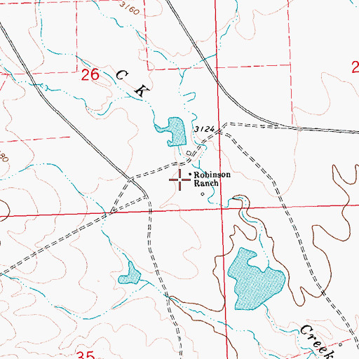 Topographic Map of Robinson Ranch, MT