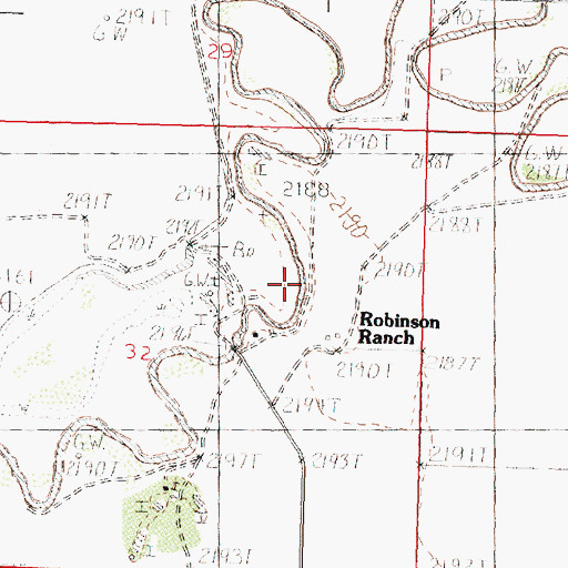 Topographic Map of Robinson's Ranch, MT