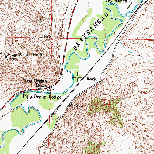 Topographic Map of Rock, MT
