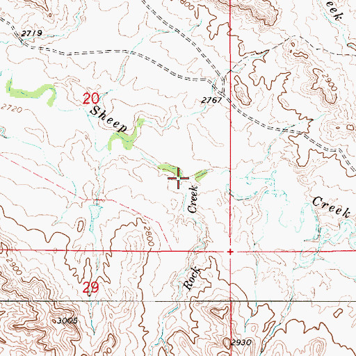 Topographic Map of Rock Creek, MT