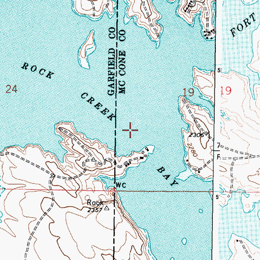 Topographic Map of Rock Creek Bay, MT