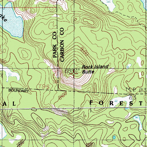 Topographic Map of Rock Island Butte, MT