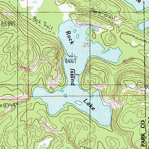 Topographic Map of Rock Island Lake, MT
