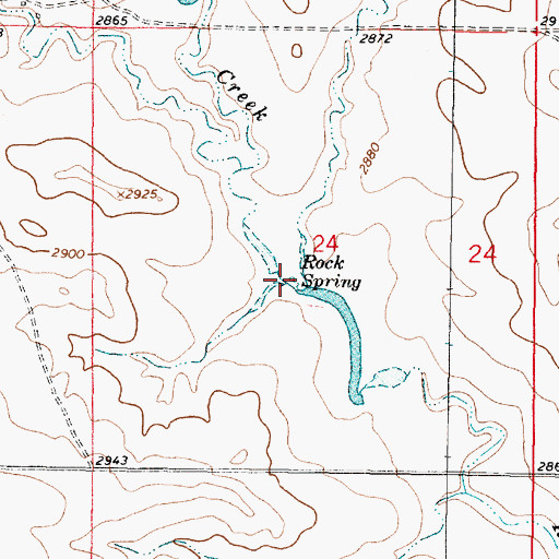 Topographic Map of Rock Spring, MT