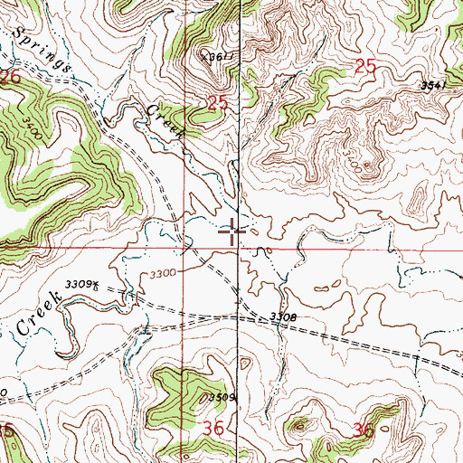 Topographic Map of Rock Springs Creek, MT