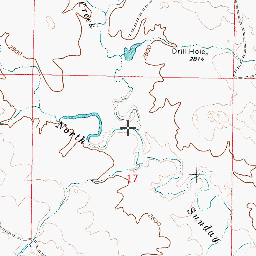 Topographic Map of Rock Springs Creek, MT