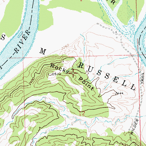 Topographic Map of Rocky Point, MT