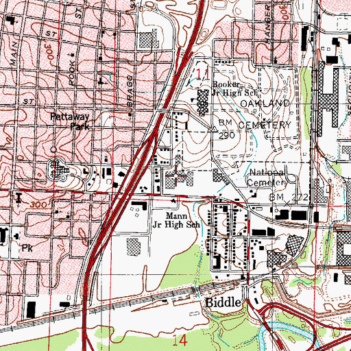 Topographic Map of Mann Junior High School, AR