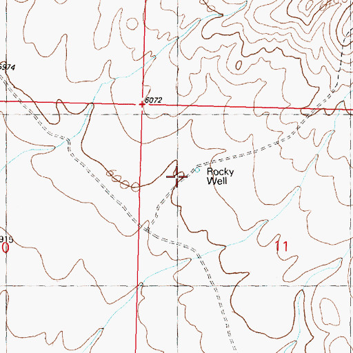 Topographic Map of Rocky Windmill, MT