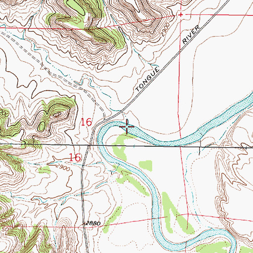 Topographic Map of Roe and Cooper Creek, MT
