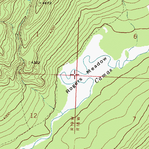 Topographic Map of Rogers Meadow, MT