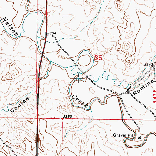 Topographic Map of Romine Coulee, MT