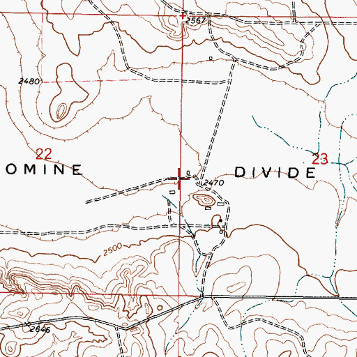 Topographic Map of Romine Divide, MT