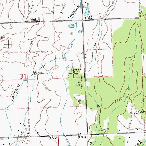 Topographic Map of Ronan Cemetery, MT
