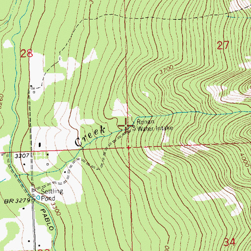 Topographic Map of Ronan Water Intake, MT